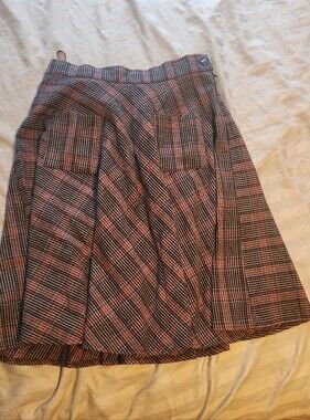 Banned Retro Plaid Circle Skirt in Black and Pink